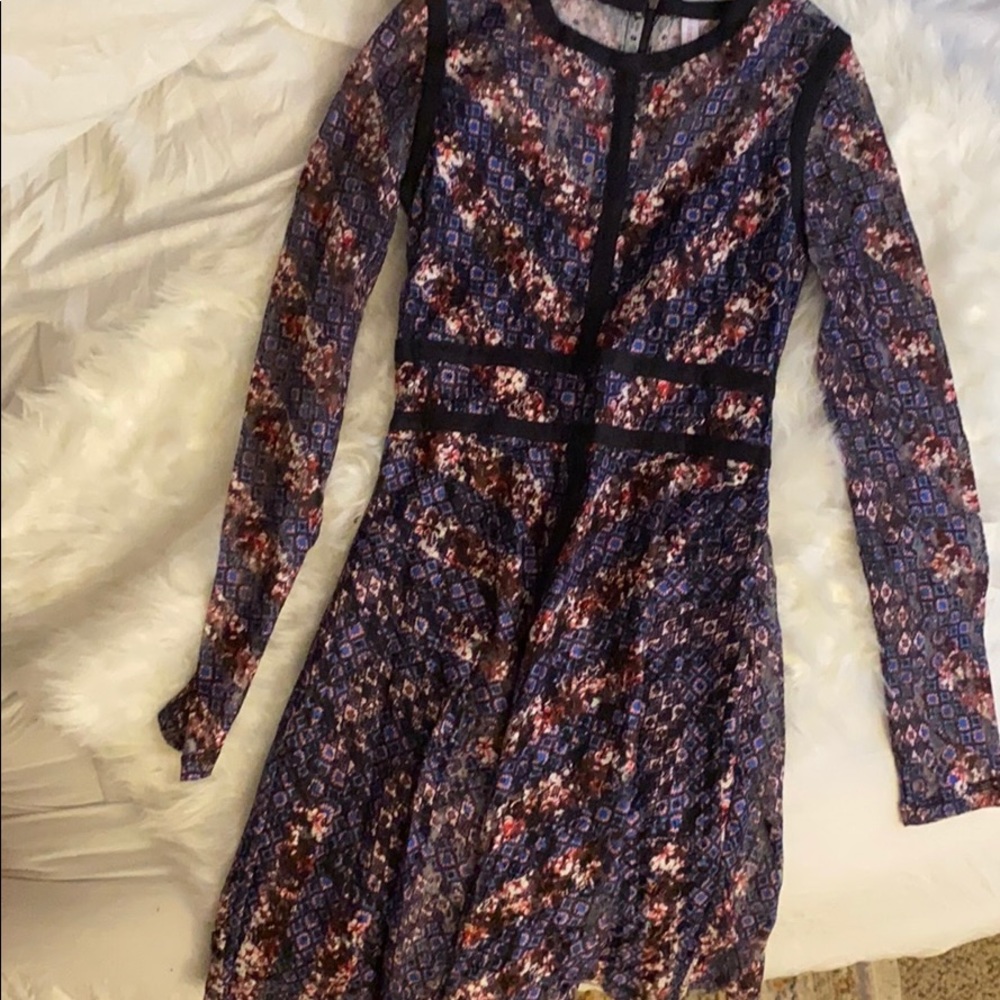 Long sleeve floral lace dress